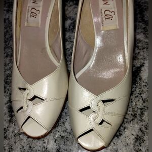 Van Eli Made in Italy Cream Open Toe Heels,  6M